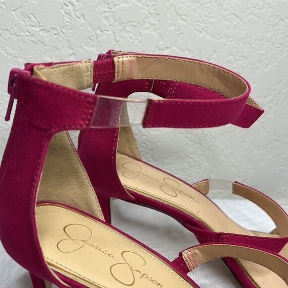 🌸 Jessica Simpson Fuchsia Sandal Pumps Size 9.5 - Picture 4 of 8